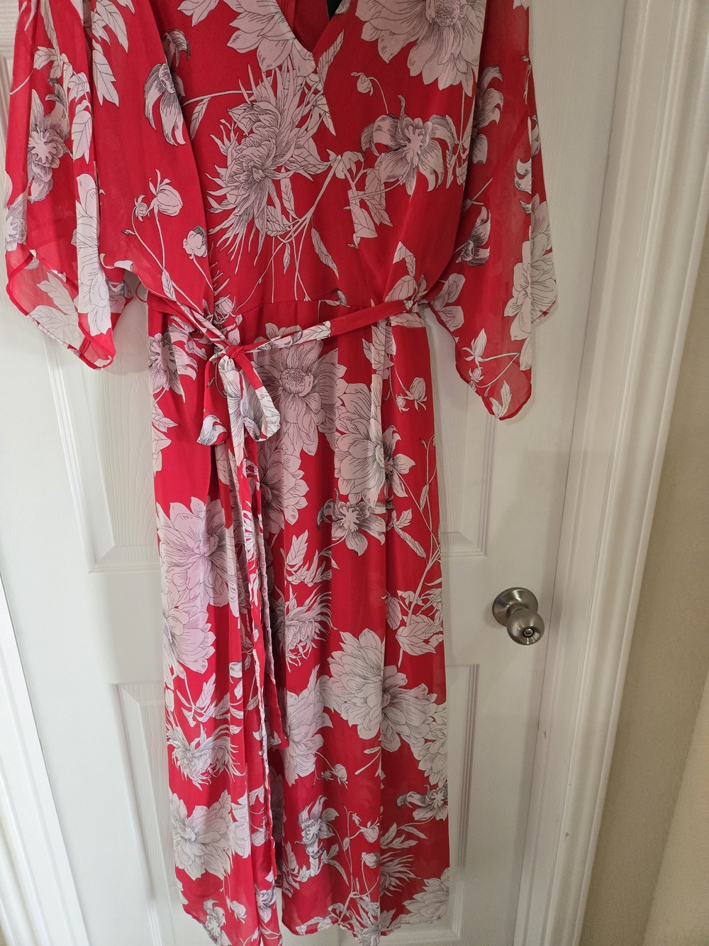 Lane Bryant Rose Pink Floral V-Neck Maxi Dress - Picture 4 of 12